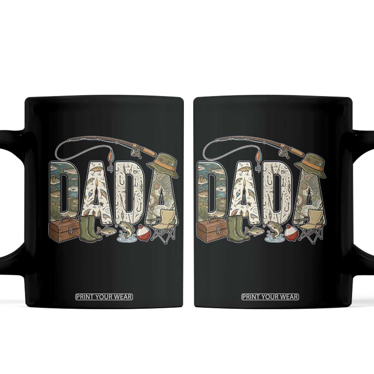 Best Fishing Dada Retro Vintage Outdoorsman Coffee Mug Bass Angler Dad Fisherman Fathers Day Gift for Men