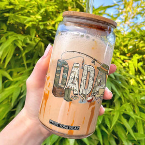 Best Fishing Dada Retro Vintage Outdoorsman Glass Can Bass Angler Dad Fisherman Fathers Day Gift for Men