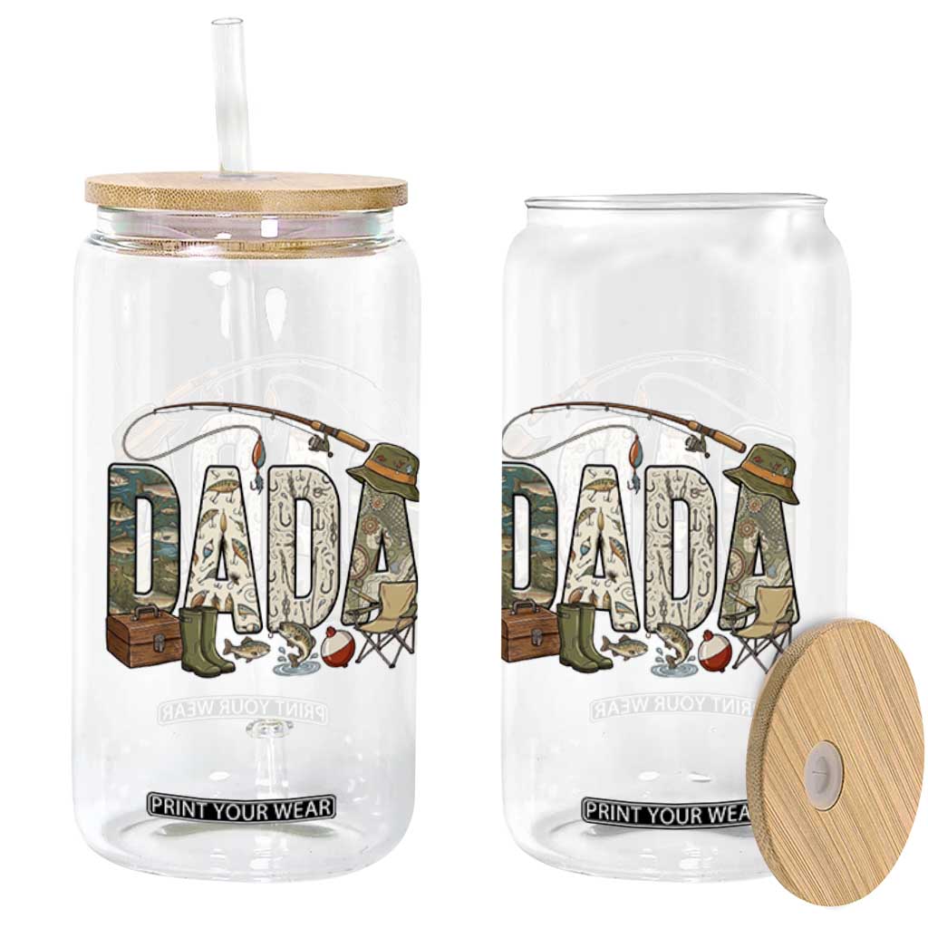 Best Fishing Dada Retro Vintage Outdoorsman Glass Can Bass Angler Dad Fisherman Fathers Day Gift for Men