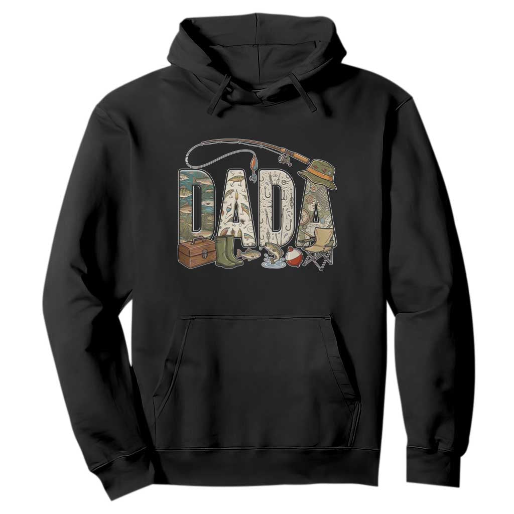 Best Fishing Dada Retro Vintage Outdoorsman Hoodie Bass Angler Dad Fisherman Fathers Day Gift for Men