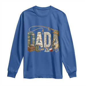 Best Fishing Dada Retro Vintage Outdoorsman Long Sleeve Shirt Bass Angler Dad Fisherman Fathers Day Gift for Men