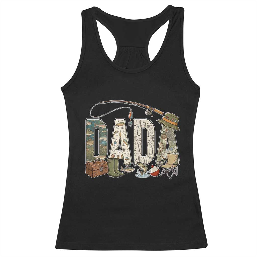 Best Fishing Dada Retro Vintage Outdoorsman Racerback Tank Top Bass Angler Dad Fisherman Fathers Day Gift for Men