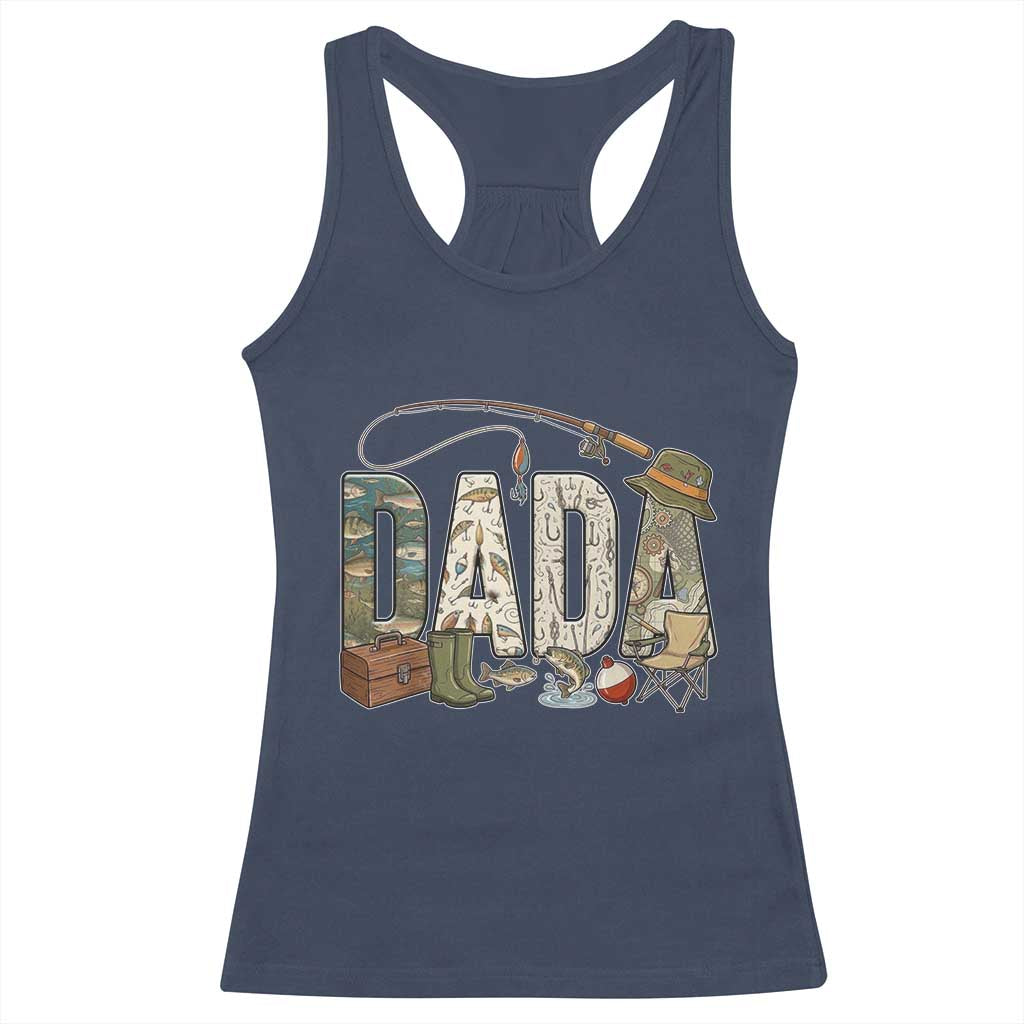 Best Fishing Dada Retro Vintage Outdoorsman Racerback Tank Top Bass Angler Dad Fisherman Fathers Day Gift for Men