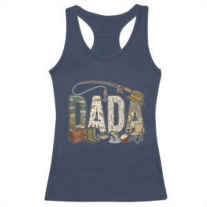 Best Fishing Dada Retro Vintage Outdoorsman Racerback Tank Top Bass Angler Dad Fisherman Fathers Day Gift for Men