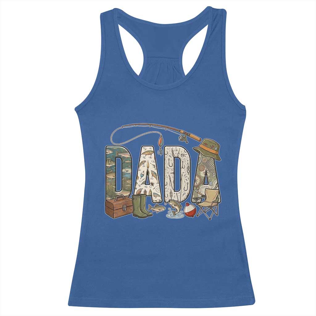 Best Fishing Dada Retro Vintage Outdoorsman Racerback Tank Top Bass Angler Dad Fisherman Fathers Day Gift for Men