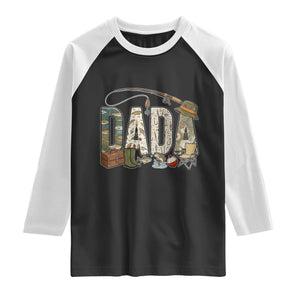 Best Fishing Dada Retro Vintage Outdoorsman Raglan Shirt Bass Angler Dad Fisherman Fathers Day Gift for Men