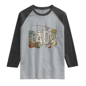 Best Fishing Dada Retro Vintage Outdoorsman Raglan Shirt Bass Angler Dad Fisherman Fathers Day Gift for Men