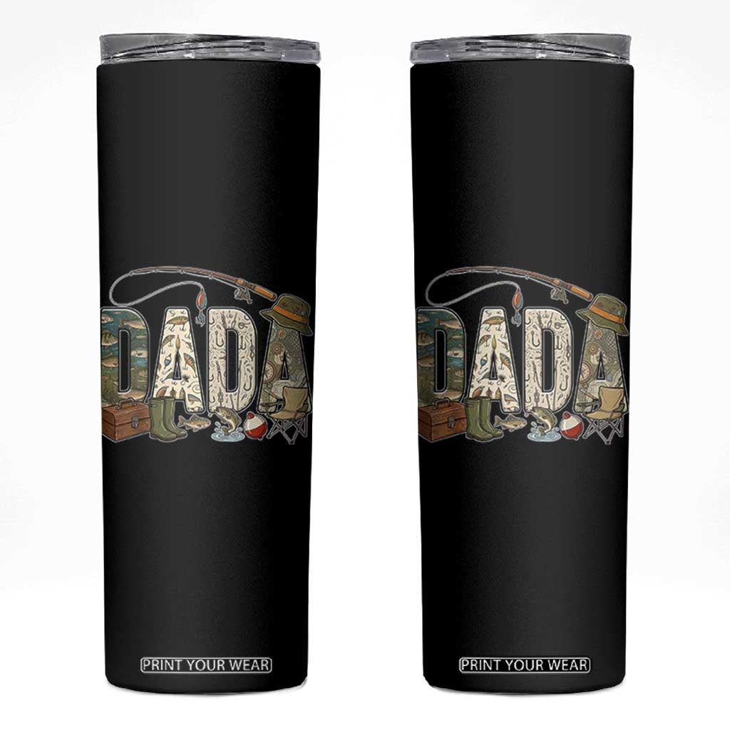 Best Fishing Dada Retro Vintage Outdoorsman Skinny Tumbler Bass Angler Dad Fisherman Fathers Day Gift for Men