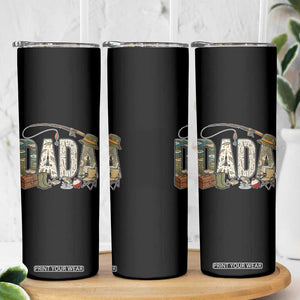 Best Fishing Dada Retro Vintage Outdoorsman Skinny Tumbler Bass Angler Dad Fisherman Fathers Day Gift for Men