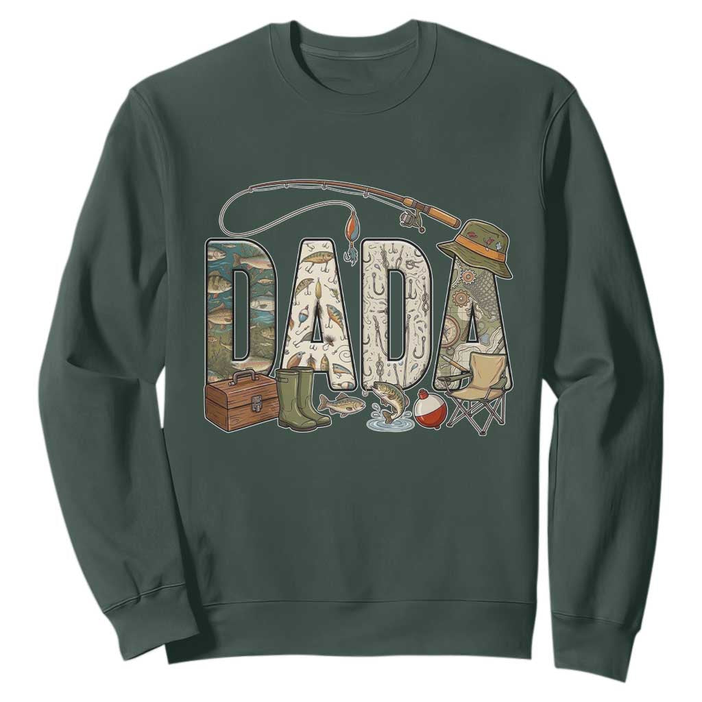 Best Fishing Dada Retro Vintage Outdoorsman Sweatshirt Bass Angler Dad Fisherman Fathers Day Gift for Men