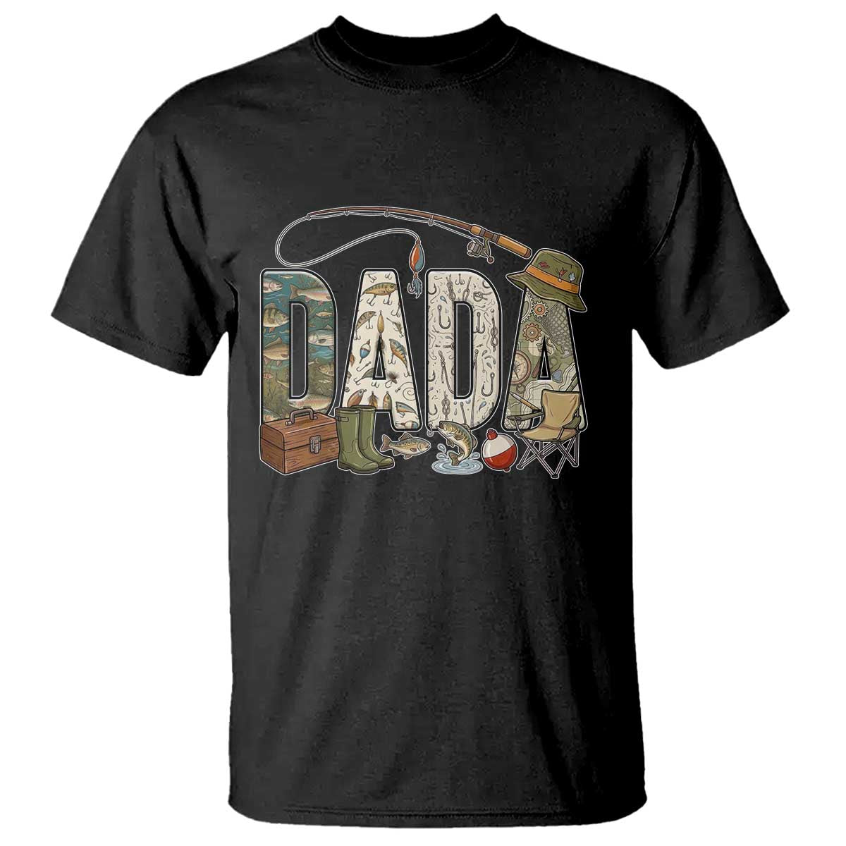 Best Fishing Dada Retro Vintage Outdoorsman T Shirt Bass Angler Dad Fisherman Fathers Day Gift for Men
