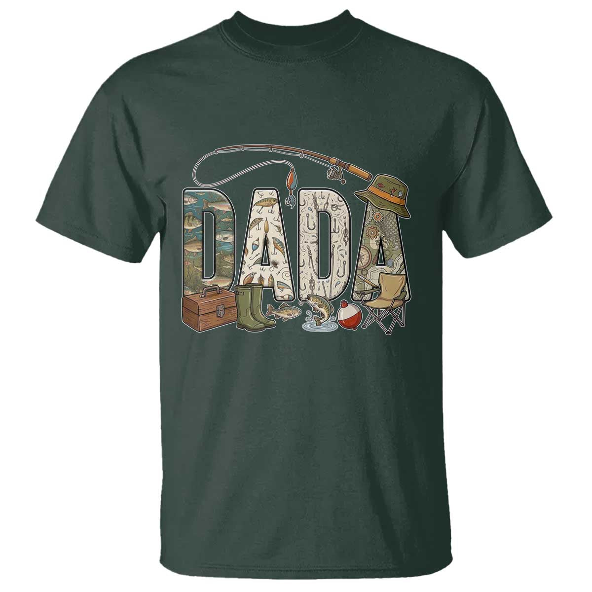 Best Fishing Dada Retro Vintage Outdoorsman T Shirt Bass Angler Dad Fisherman Fathers Day Gift for Men