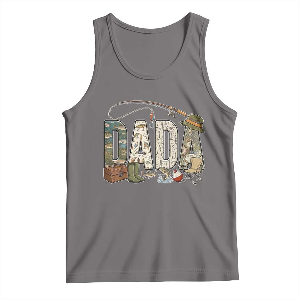 Best Fishing Dada Retro Vintage Outdoorsman Tank Top Bass Angler Dad Fisherman Fathers Day Gift for Men