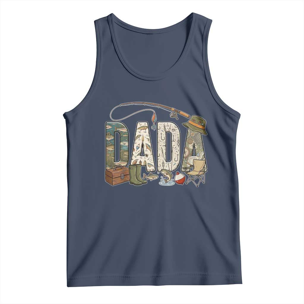Best Fishing Dada Retro Vintage Outdoorsman Tank Top Bass Angler Dad Fisherman Fathers Day Gift for Men