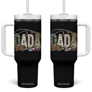 Best Fishing Dada Retro Vintage Outdoorsman Tumbler With Handle Bass Angler Dad Fisherman Fathers Day Gift for Men