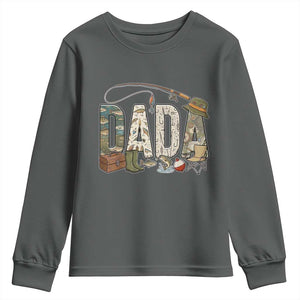 Best Fishing Dada Retro Vintage Outdoorsman Youth Sweatshirt Bass Angler Dad Fisherman Fathers Day Gift for Men