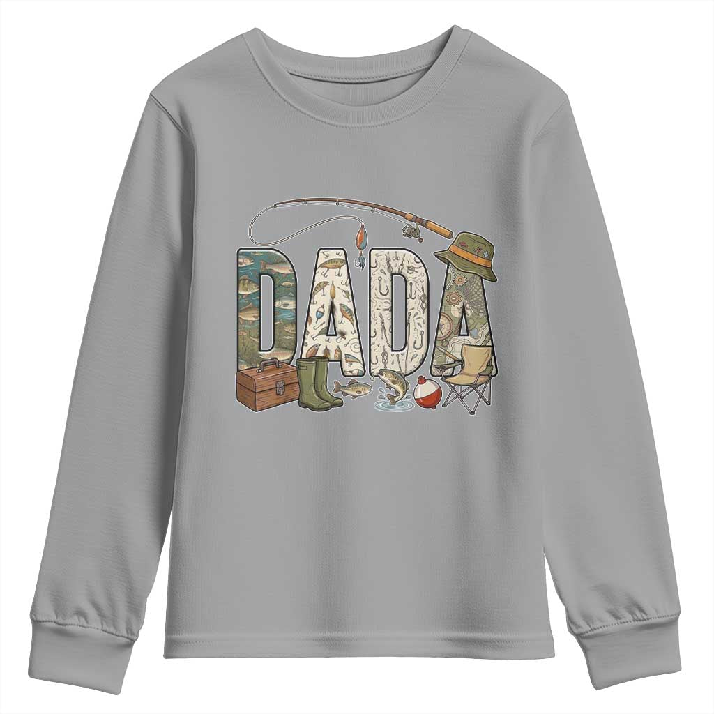 Best Fishing Dada Retro Vintage Outdoorsman Youth Sweatshirt Bass Angler Dad Fisherman Fathers Day Gift for Men