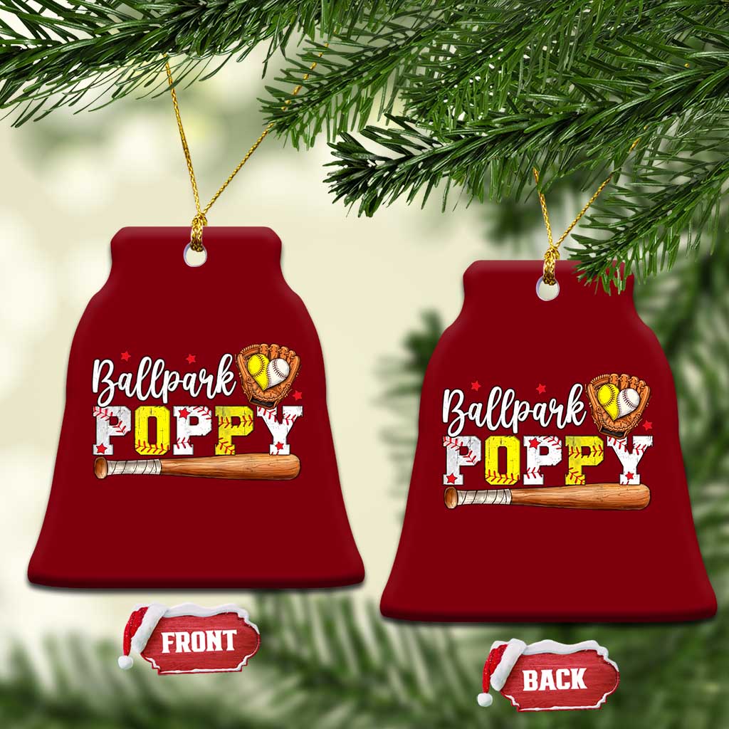 Ballpark Poppy Baseball and Softball Grandpa Ceramic Ornament Sports Grandfather Game Day Birthday Gifts