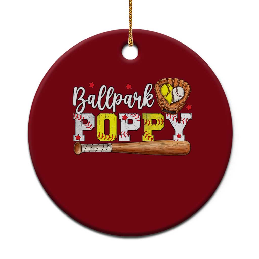 Ballpark Poppy Baseball and Softball Grandpa Ceramic Ornament Sports Grandfather Game Day Birthday Gifts
