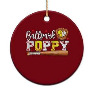 Ballpark Poppy Baseball and Softball Grandpa Ceramic Ornament Sports Grandfather Game Day Birthday Gifts