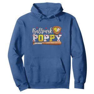 Ballpark Poppy Baseball and Softball Grandpa Hoodie Sports Grandfather Game Day Birthday Gifts