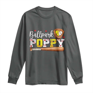 Ballpark Poppy Baseball and Softball Grandpa Long Sleeve Shirt Sports Grandfather Game Day Birthday Gifts