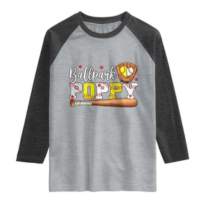 Ballpark Poppy Baseball and Softball Grandpa Raglan Shirt Sports Grandfather Game Day Birthday Gifts