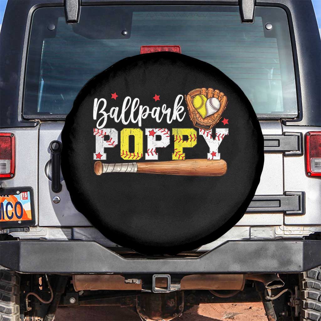 Ballpark Poppy Baseball and Softball Grandpa Spare Tire Cover Sports Grandfather Game Day Birthday Gifts