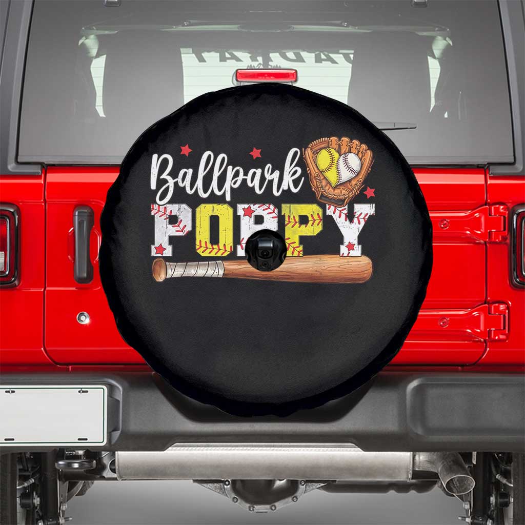 Ballpark Poppy Baseball and Softball Grandpa Spare Tire Cover Sports Grandfather Game Day Birthday Gifts