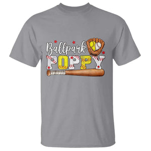 Ballpark Poppy Baseball and Softball Grandpa T Shirt Sports Grandfather Game Day Birthday Gifts