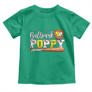 Ballpark Poppy Baseball and Softball Grandpa Toddler T Shirt Sports Grandfather Game Day Birthday Gifts