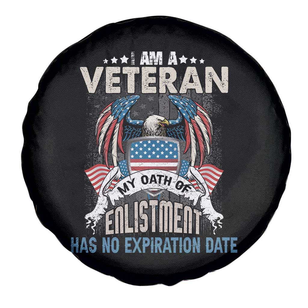 Veteran Spare Tire Cover My Oath Of Enlistment Has No Expiration Date American Bald Eagle US Flag TS02 Print Your Wear