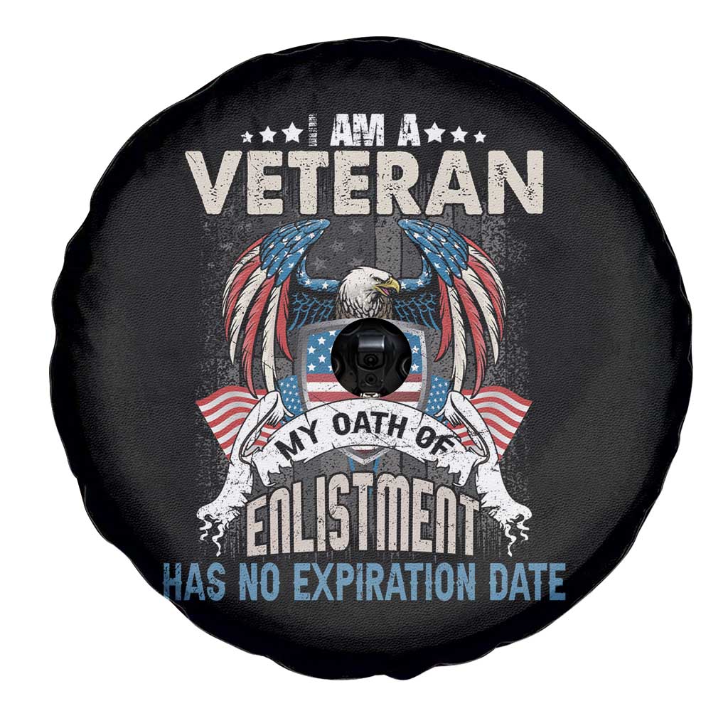 Veteran Spare Tire Cover My Oath Of Enlistment Has No Expiration Date American Bald Eagle US Flag TS02 Print Your Wear
