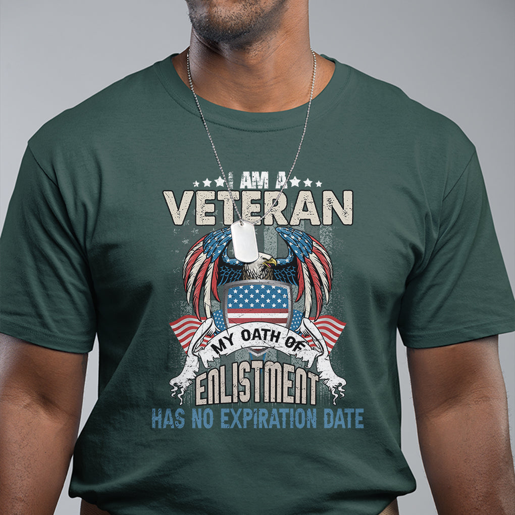 Veteran T Shirt My Oath Of Enlistment Has No Expiration Date American Bald Eagle US Flag TS02 Printyourwear
