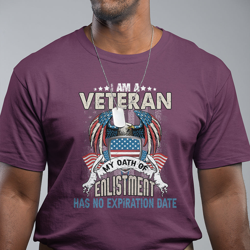 Veteran T Shirt My Oath Of Enlistment Has No Expiration Date American Bald Eagle US Flag TS02 Printyourwear