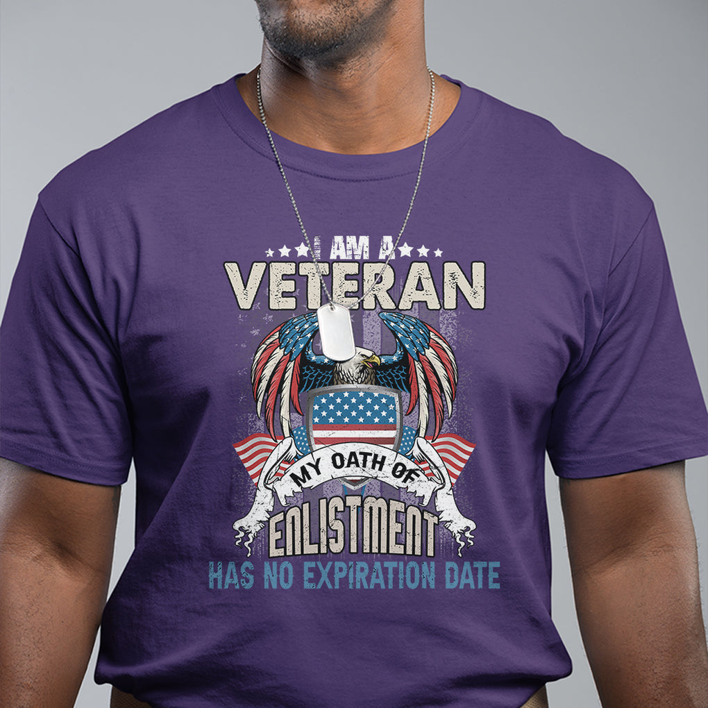 Veteran T Shirt My Oath Of Enlistment Has No Expiration Date American Bald Eagle US Flag TS02 Printyourwear