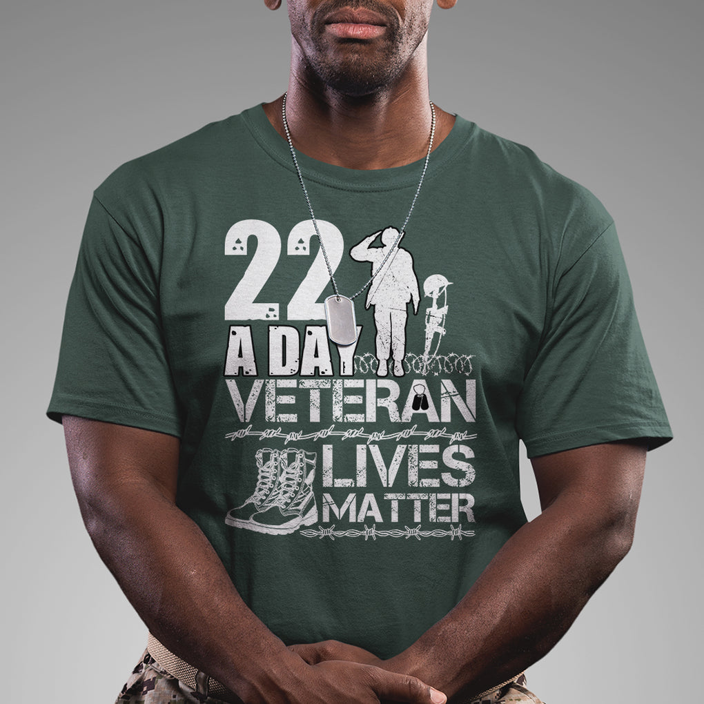 Veteran PTSD T Shirt 22 Every Day Veteran Lives Matter Suicide Awareness TS02 Printyourwear