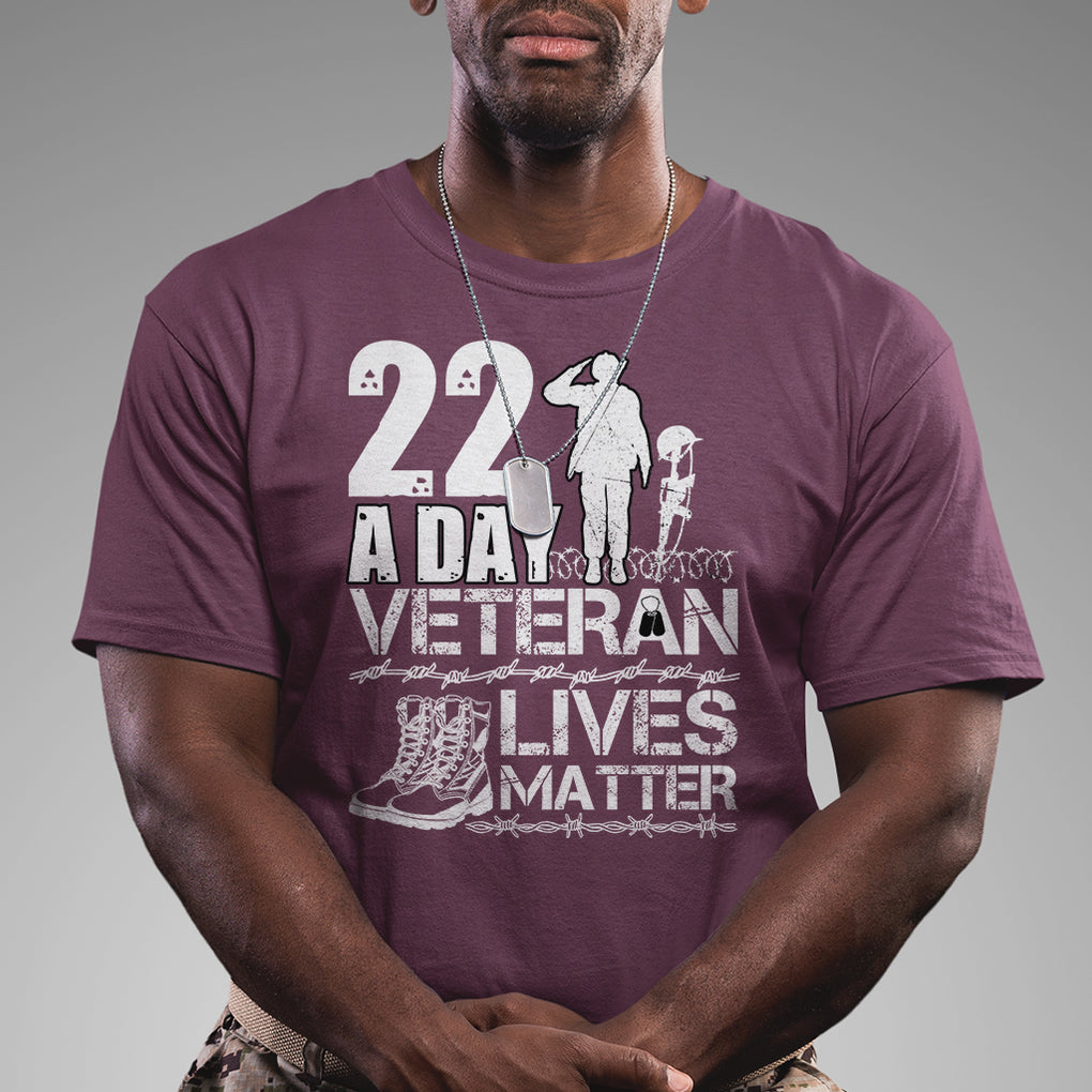Veteran PTSD T Shirt 22 Every Day Veteran Lives Matter Suicide Awareness TS02 Printyourwear