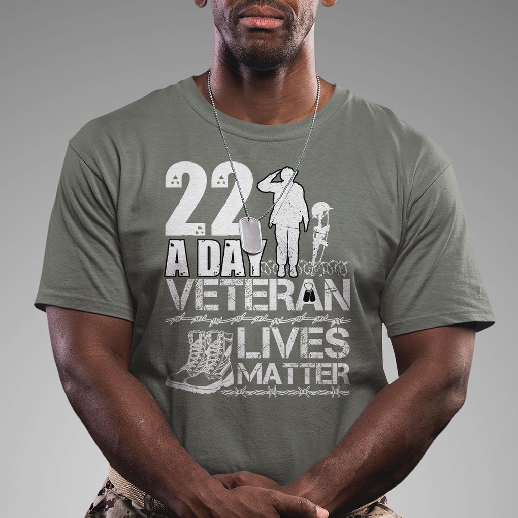 Veteran PTSD T Shirt 22 Every Day Veteran Lives Matter Suicide Awareness TS02 Printyourwear