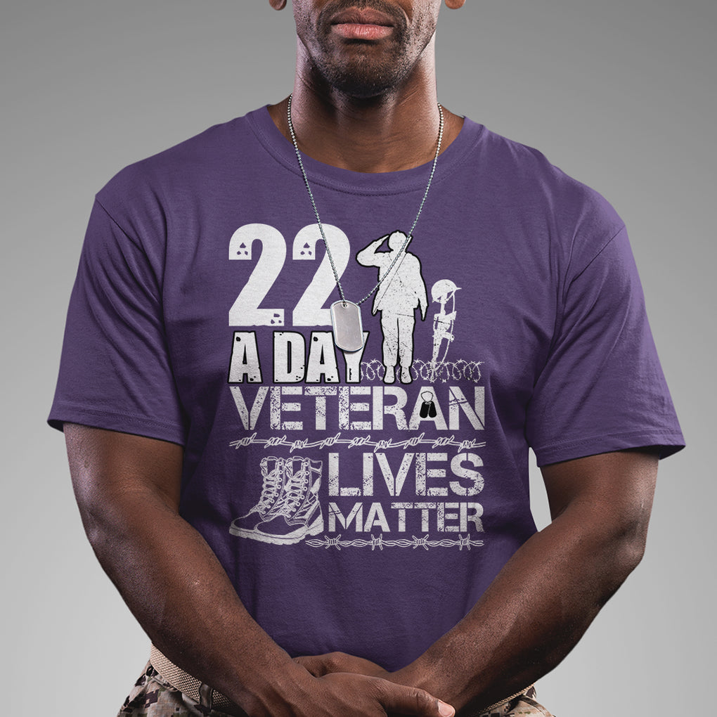 Veteran PTSD T Shirt 22 Every Day Veteran Lives Matter Suicide Awareness TS02 Printyourwear