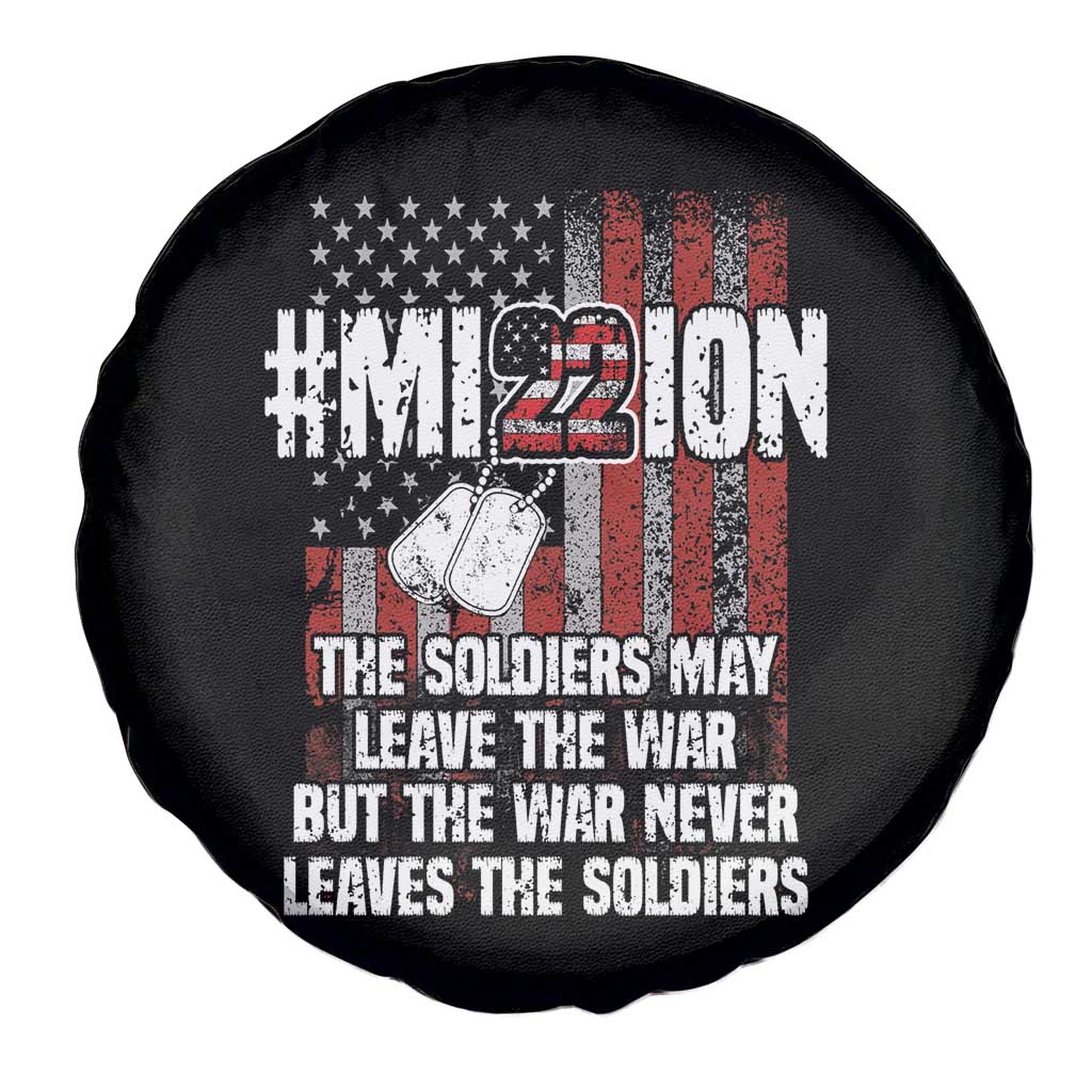 Veteran PTSD Spare Tire Cover Mission Save 22 Every Day American Flag Suicide Awareness TS02 Print Your Wear