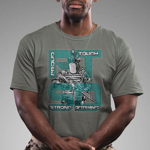 Veteran PTSD T Shirt Proud Tough Strong Determined Teal Ribbon TS02 Printyourwear