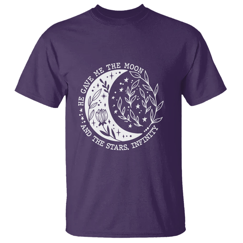 Infinity Love T Shirt He Gave Me The Moon And The Stars Infinity Celestial TS02 Printyourwear