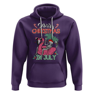 Skeleton Santa Hoodie Merry Christmas in July Summer Xmas Flamingo Float TS02 Purple Printyourwear