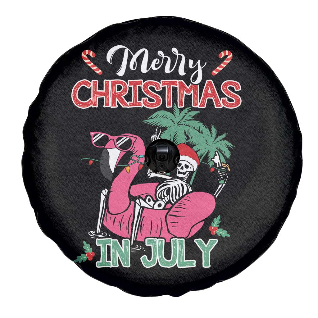 Skeleton Santa Spare Tire Cover Merry Christmas in July Summer Xmas Flamingo Float TS02 Print Your Wear