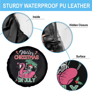 Skeleton Santa Spare Tire Cover Merry Christmas in July Summer Xmas Flamingo Float TS02 Print Your Wear