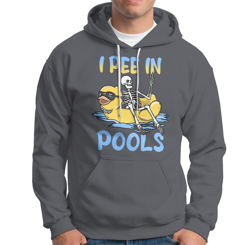 Swimming Skeleton Hoodie I Pee In Pools Funny Pool Lovers Sarcastic Sayings Summer TS02 Printyourwear