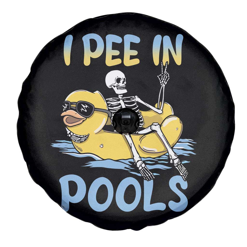 Swimming Skeleton Spare Tire Cover I Pee In Pools Funny Pool Lovers Sarcastic Sayings Summer TS02 Print Your Wear