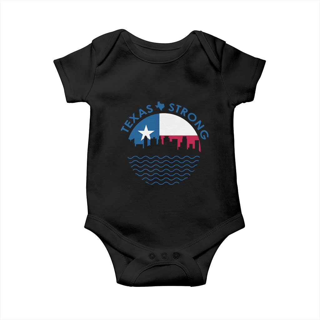 Strong Texas Baby Onesie Retro Flag Resilient Texans Pride TS02 Black Print Your Wear