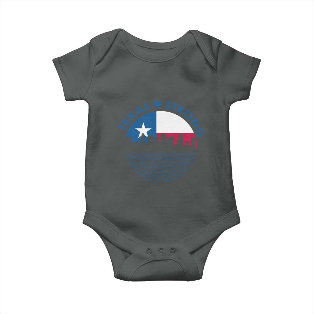 Strong Texas Baby Onesie Retro Flag Resilient Texans Pride TS02 Dark Heather Print Your Wear